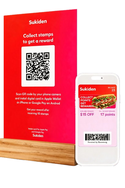 Reward cards in Apple and Google Wallet